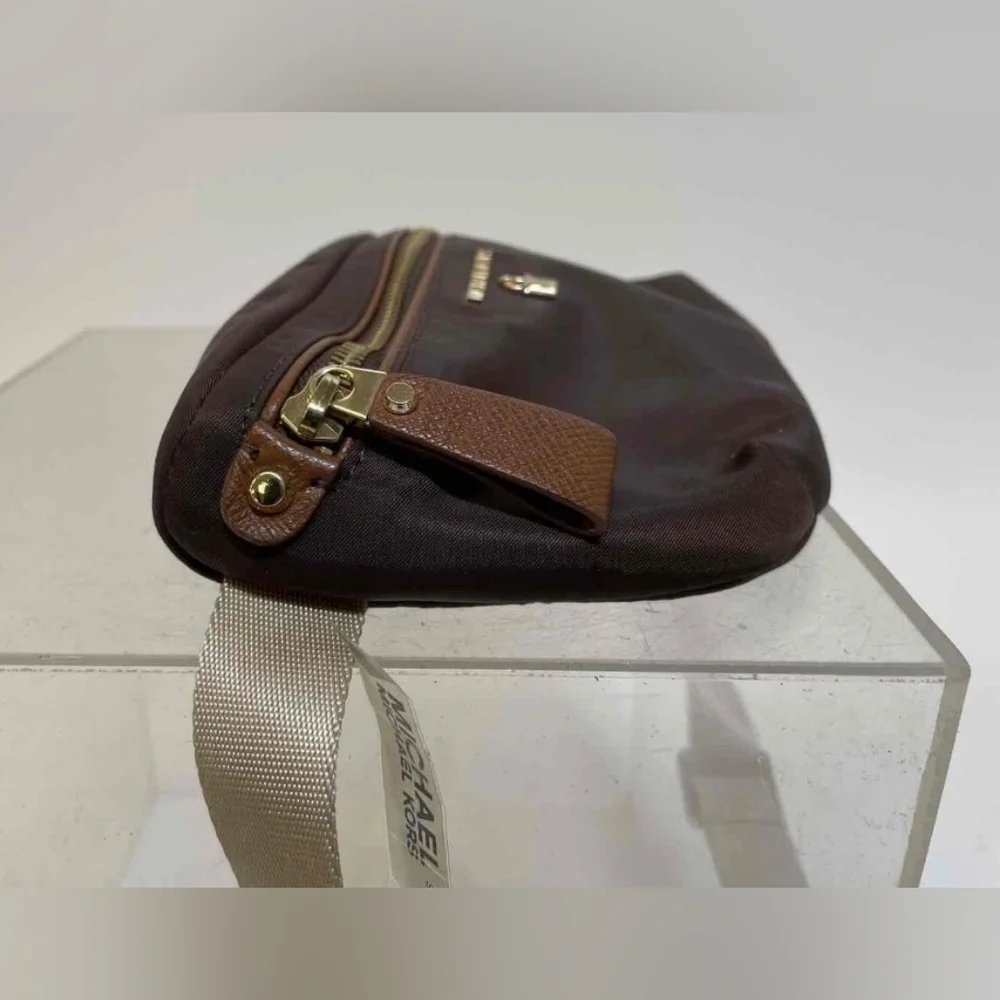 Michael Kors MK Designer Nylon Brown Belt Fanny Bag Pack Brown Tan - Picture 3 of 10